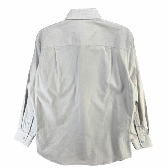 David Donahue Micro Dobby Dress Shirt Mens 15.5 White Formal Office Professional - Picture 4 of 14